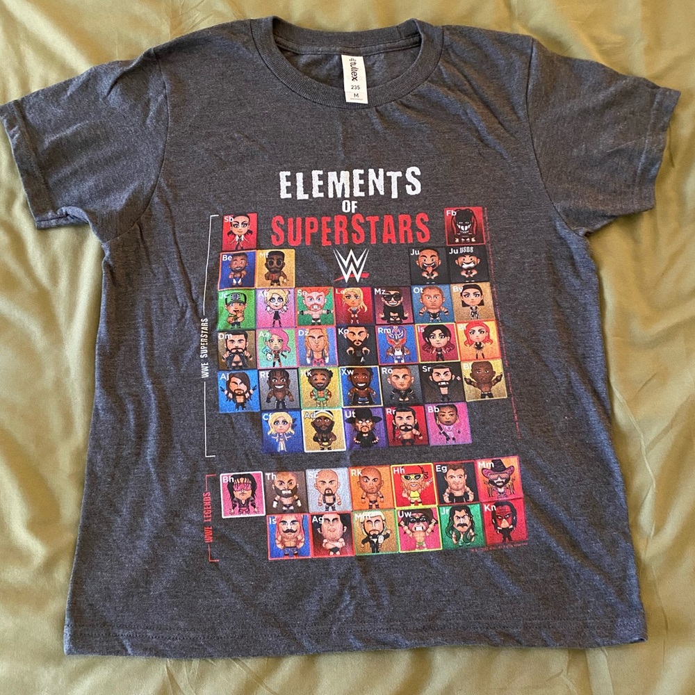 Boys WWE t-shirt. Size M. Color is dark grey.